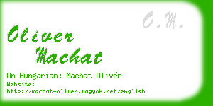 oliver machat business card